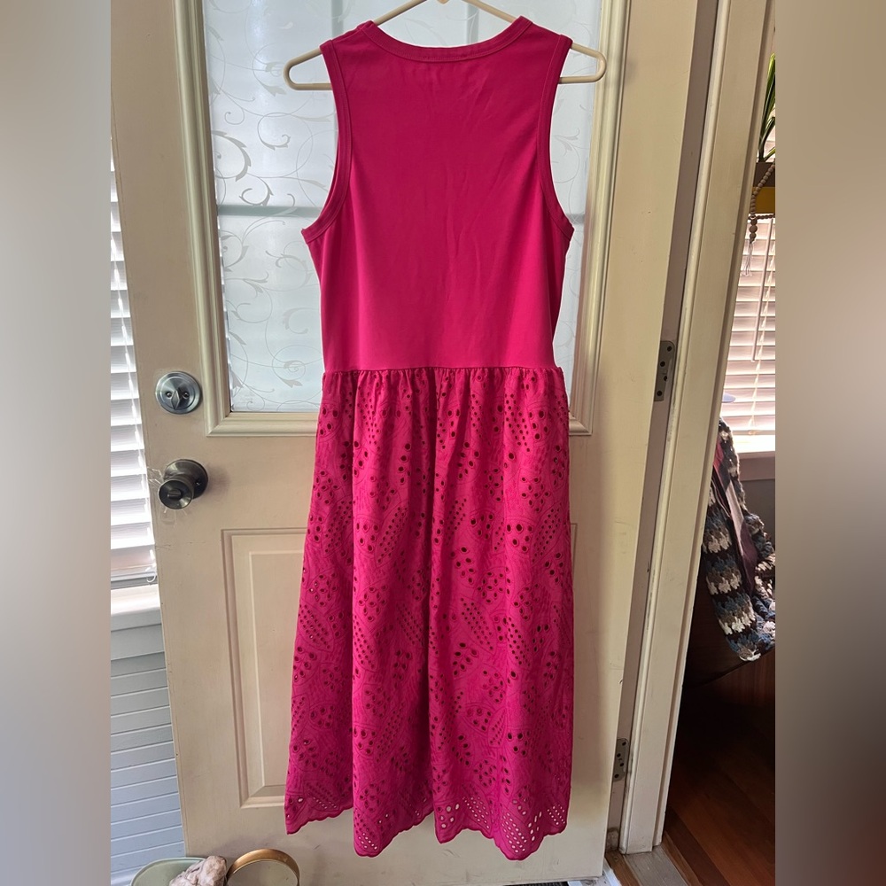 Grace Karin XL pink sleeveless dress with lined eyelet bottom skirt with pockets